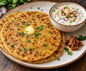 Aloo Paratha With Raita