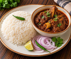 Bengali Rice With Mutton Kosha (2 Pcs)