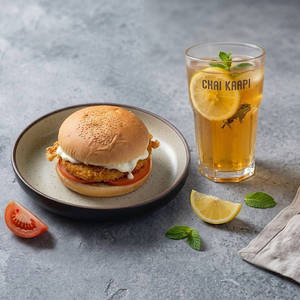 Tom Mayo Burger With Lemon Iced Tea