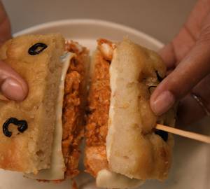 Tandoori Cream Cheese Chicken Focaccia Sandwich