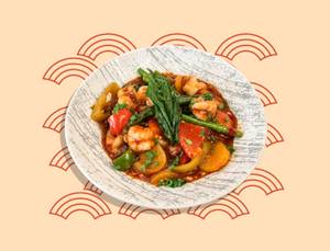 Phad Som Makhan - Prawns