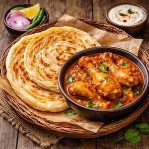 Chicken Fry With 2 Paratha          
