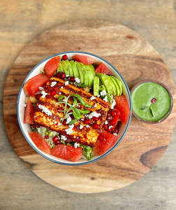 Grilled Tofu Avocado Salad
