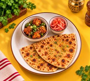Gobi Manchurian + 2 Ghee Parathas + Spiced Onion
