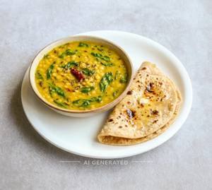 Dal Palak + Butter Tawa Roti (2 Pieces)