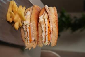 Egg White Omelet & Chicken Salami Sandwich
