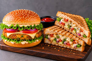 Snack Attack Combo Veg Burger + Sandwich