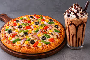 Pizza Chill Combo 
 Veggies pizza  + Cold Coffee