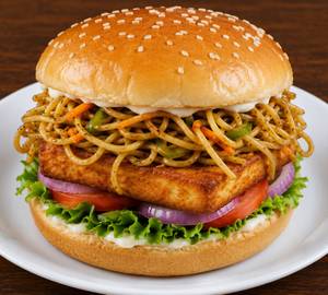 Spl Paneer Noodles Burger