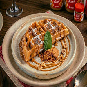 Lotus Biscoff Waffles ( 2 Pcs)
