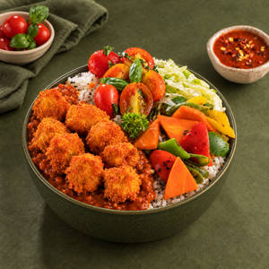 Crispy Fried Paneer Rice Bowl
