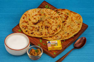 2 Aloo Paratha With Curd (150Ml)