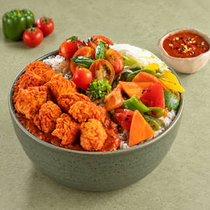 Crispy Fried Chicken Rice Bowl