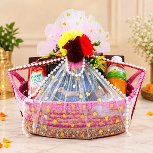 G3 Festive Pink and Gold Gift Basket