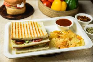 Veggie Cheese Grilled Sandwich