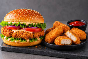 Chicken Blast Combo Chicken Burger + Chicken Nuggets (4 pcs)