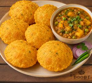 Besan Puri With Sabji (6 Pcs)                                  