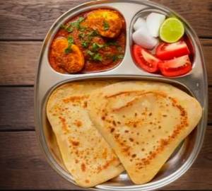 Egg curry with paratha