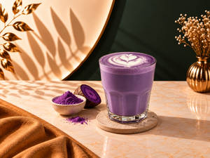 Hot Ube Latte-Regular Milk 