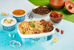 Andhra Chicken Biryani With Mutton Fry Box