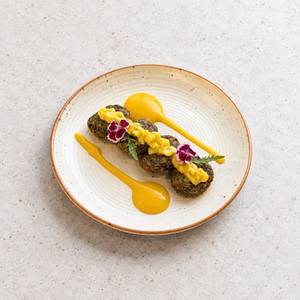 Crispy Callaloo Fritters With Mango Habanero Drizzle