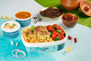 Andhra Mutton Biryani With Sholay Kabab