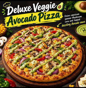 Deluxe Veggie Avocado Pizza