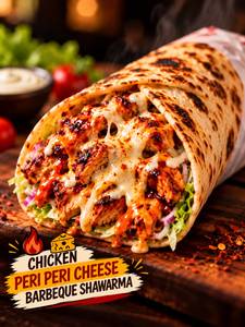 Chicken Peri Peri Cheese Barbeque Shawarma