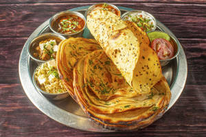 Paratha Thali with Rice
