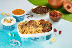 Andhra Mutton Biryani With Mutton Fry Box