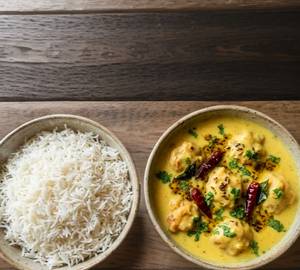 Kadhi Chawal + Aloo Bhujia+Achar