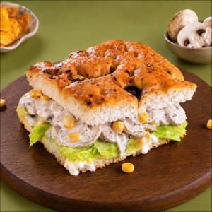 Creamy Mushroom and Corn Sandwich