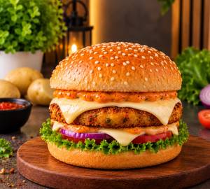 Schezwan Double Cheese Burger