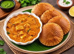 Kuttu Poori (4pcs) With Sahi Paneer
