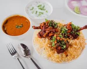 Half Biryani + Qtr chicken  Lollipop