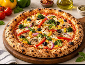 Mixed Vegetable With Crumbeled Feta Pizza