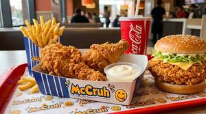 Hot & Crunchy Chicken (2Pc) + Chicken burger + French Fry+Coke