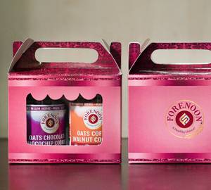 Cookie Jodi Diwali Gift Box With 2 Jars Of Healthy Oats Cookies Biscuits Made With Cow Ghee