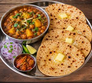 Aaloo Chhole + 4 Tawa Butter Roti