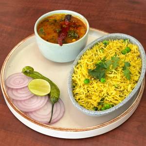 Dal Tadka With Peas Pulao
