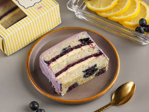 Lemon Blueberry Cake Slice