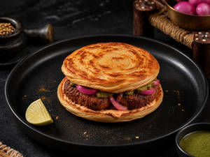 Mutton Galouti Paratha Burger