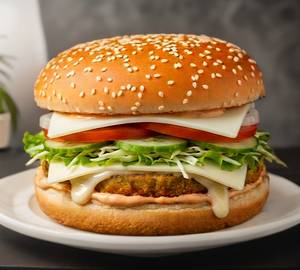 Green Aloo Tikki Cheese Burst Burger