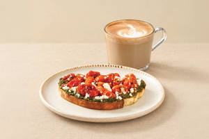 Roasted Tomato & Feta Sourdough + Choice of Beverage