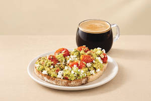 Guac on Sourdough Toast(Egg) + Choice of Beverage