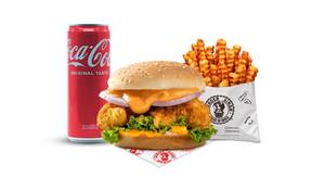 Chicken Kurkure Momo Burger Coke Meal