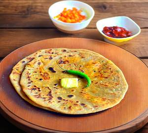 Gobhi paratha desi ghee with achar