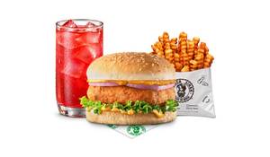 Paneer Pind-er Burger Fruit Iced Tea Meal
