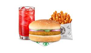 Veg Chotu Singh Burger Fruit Iced Tea Meal