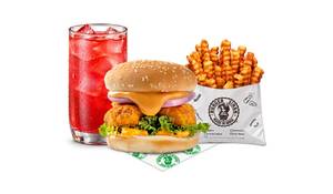 Veg Kurkure Momo Burger Fruit Iced Tea Meal